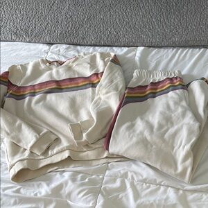 Cream Rainbow Crew & matching pants